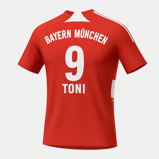 2007–08 Bayern Munich Home Toni #9 (New) - Size M