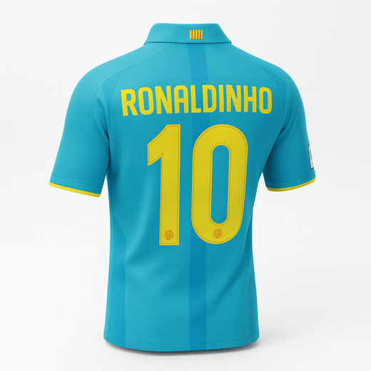 2007–09 Barcelona Away Ronaldinho #10 (New) - Size XS