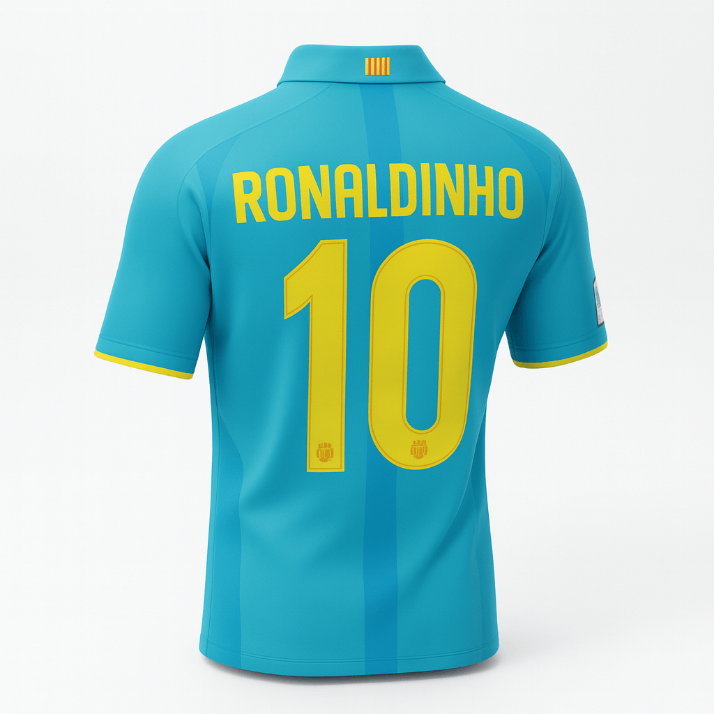 2007–09 Barcelona Away Ronaldinho #10 (New) - Size XL