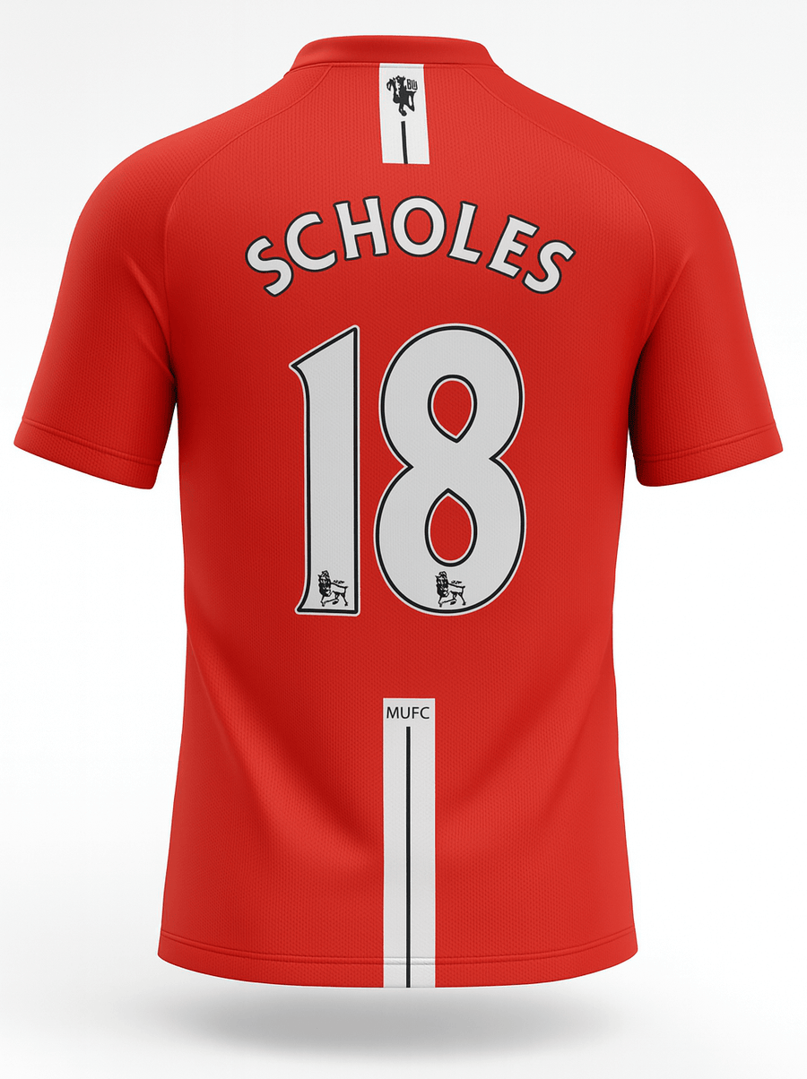2007–09 Manchester United Home Scholes #18 (New) - Size S - image 1