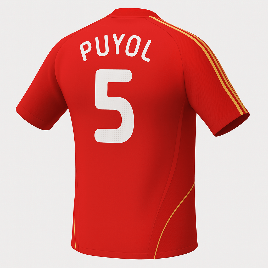 2007–09 Spain Home Puyol #5 (New) - Size XS