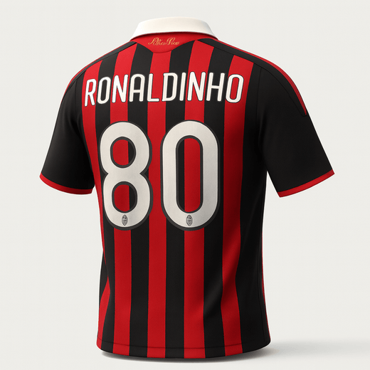 2009–10 AC Milan Home Ronaldinho #80 (New) - Size M