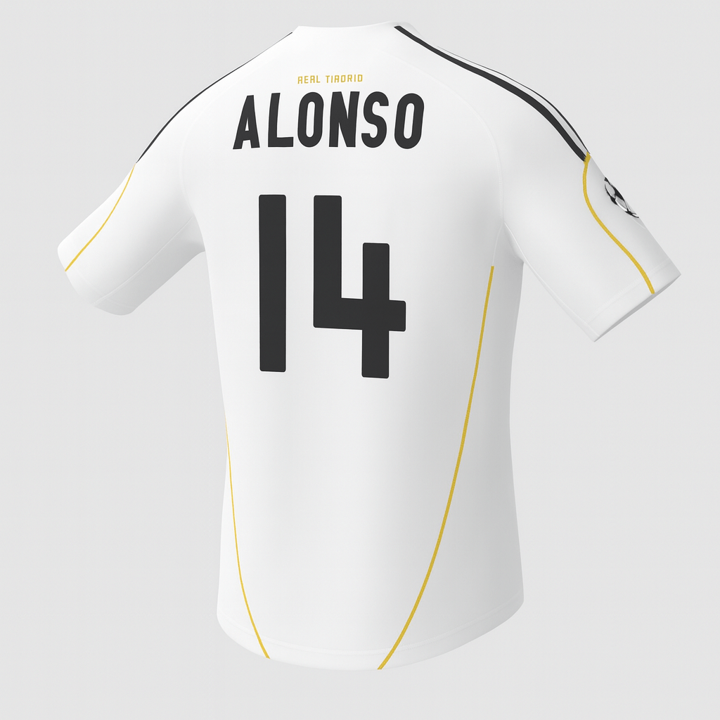 2009–10 Real Madrid Home Alonso #14 (New) - Size XS