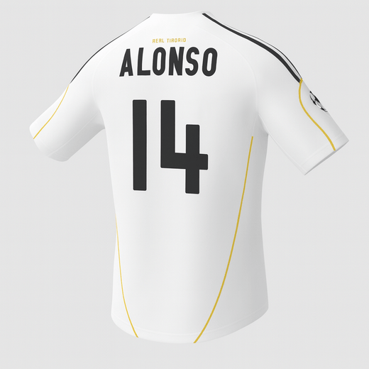 2009–10 Real Madrid Home Alonso #14 (New) - Size S