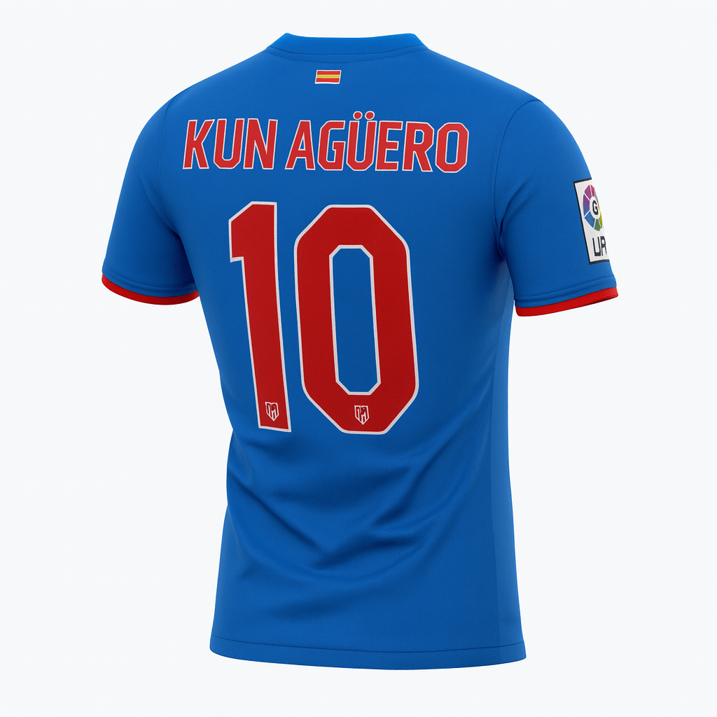 2010–11 Atlético Madrid Away Kun Aguero #10 (New) - Size M