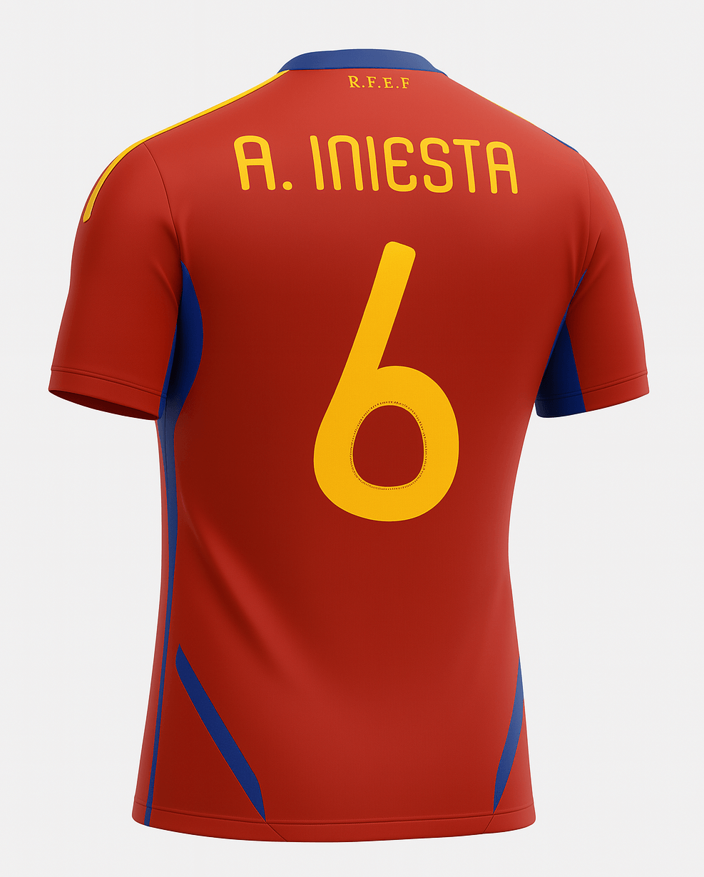 2010–11 Spain Home A.Iniesta #6 (New) - Size S