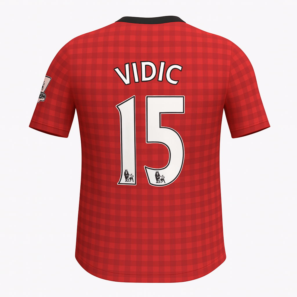 2012–13 Manchester United Home Vidic #15 (New) - Size L