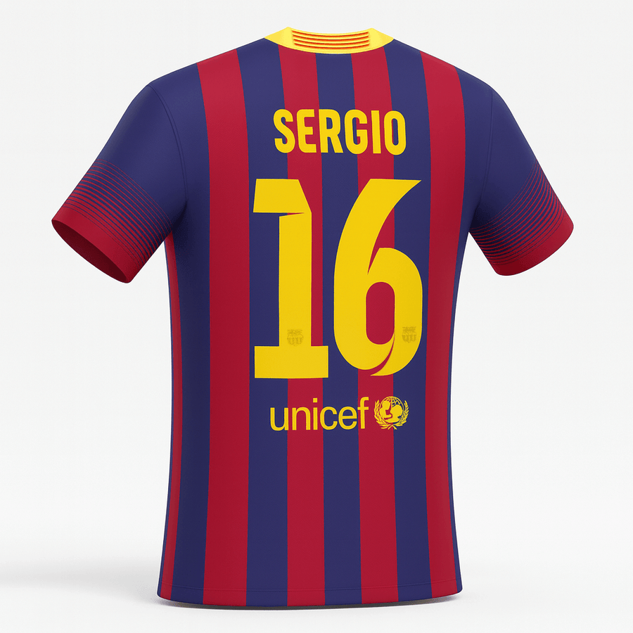 2013–14 Barcelona Home Busquets #16 (New) - Size S - image 1