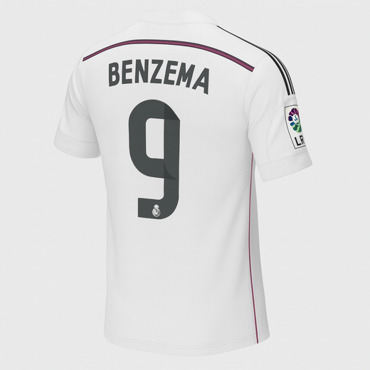 2014–15 Real Madrid Home Benzema #9 (New) - Size L