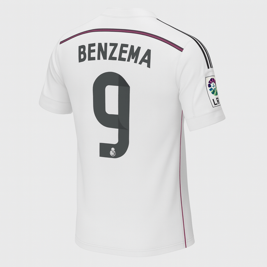 2014–15 Real Madrid Home Benzema #9 (New) - Size L - image 1