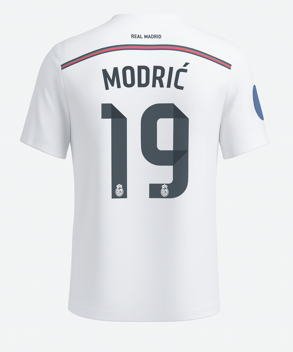 2014–15 Real Madrid Home Modric #19 (New) - Size L