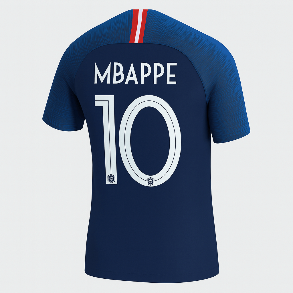 2018 France Home Mbappe #10 (New) - Size XL