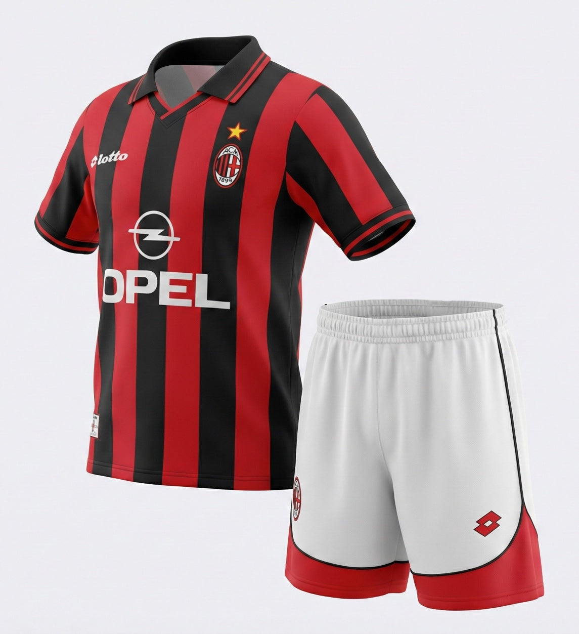 AC Milan Home 1997/1998 Kids Kit (Feels Like New) - Size 20