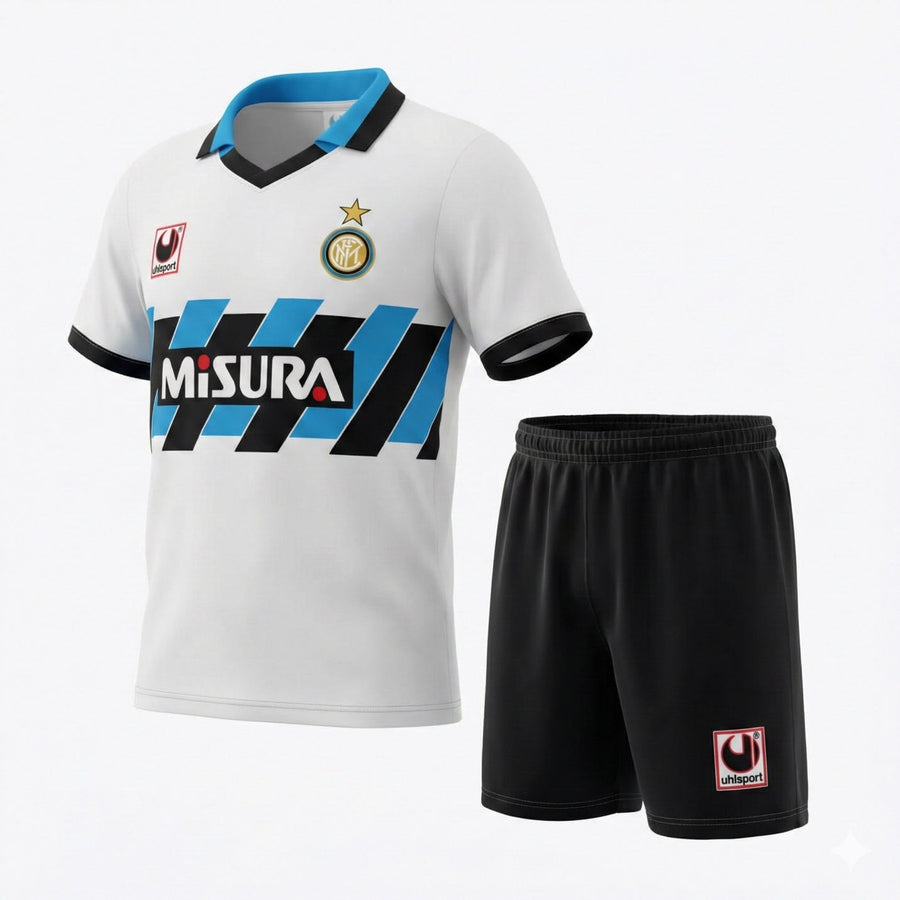 Inter Milan Away 1990/1991 Kids Kit (Feels Like New) - Size 22