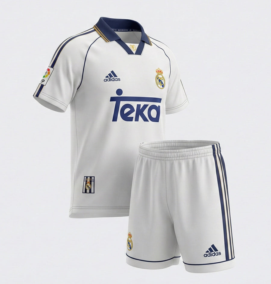 Real Madrid Home 1998/2000 Kids Kit (Feels Like New) - Size 28
