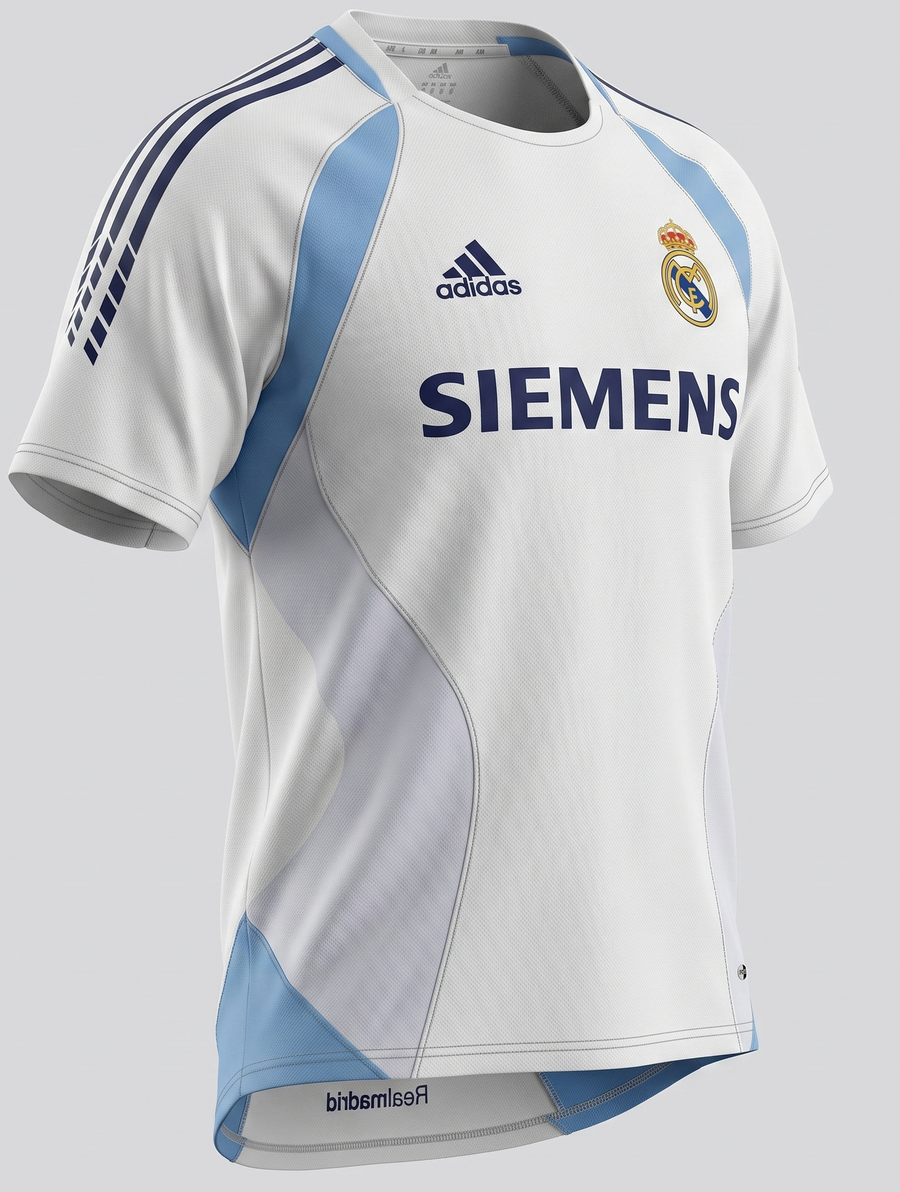 Real Madrid White Light Blue Tracksuit 2005/06 - Size L