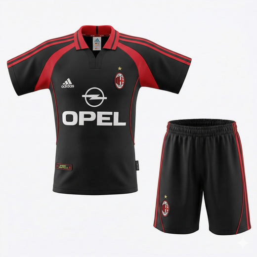 AC Milan Away 2000/2001 Kids Kit (Feels Like New) - Size 26