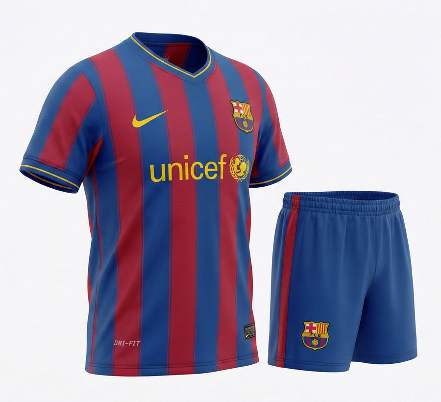 Barcelona Home 2009/2010 Kids Kit (New) - Size 18