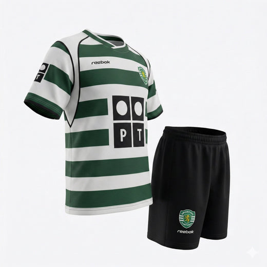 Sporting Lisbon Home 2001/2002 Kids Kit (Feels Like New) - Size 16