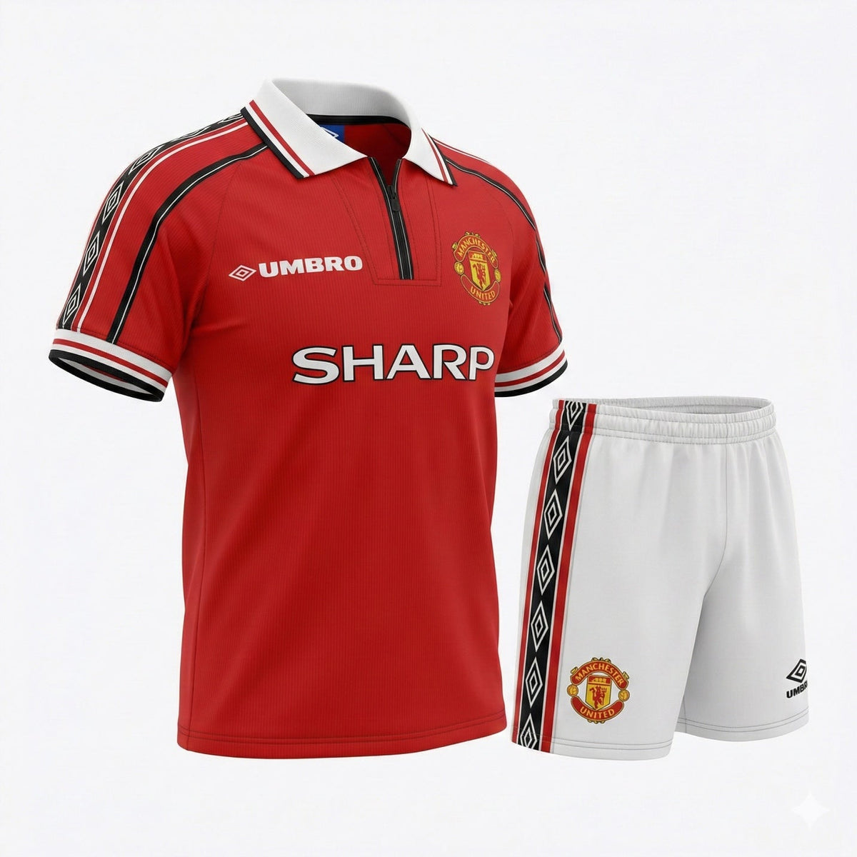 Manchester United Home 1998/2000 Kids Kit (Feels Like New) - Size 28
