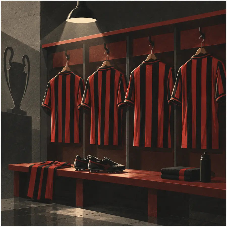 1990s Milan Classics editorial illustration for AC Milan
