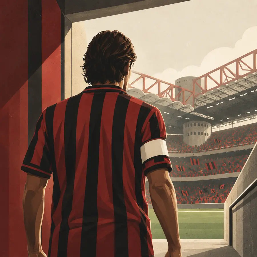 Maldini Shirts editorial illustration for AC Milan