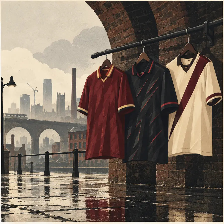 Manchester City Away Classics editorial illustration for Manchester City